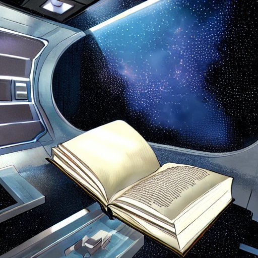 Libro en nave espacial